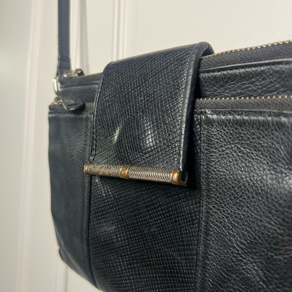 Vintage Brighton Black Leather Crossbody - Picture 2 of 12